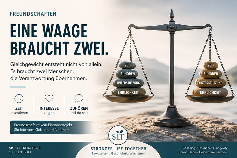 Waage symbolisiert Gleichgewicht in Freundschaften – Beitragsbild zum Artikel „Freundschaften brauchen Gleichgewicht“