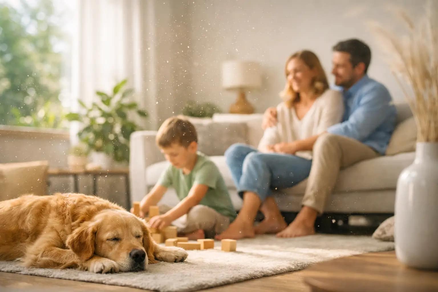Wohnzimmer-Staubbelastung wirksam senken