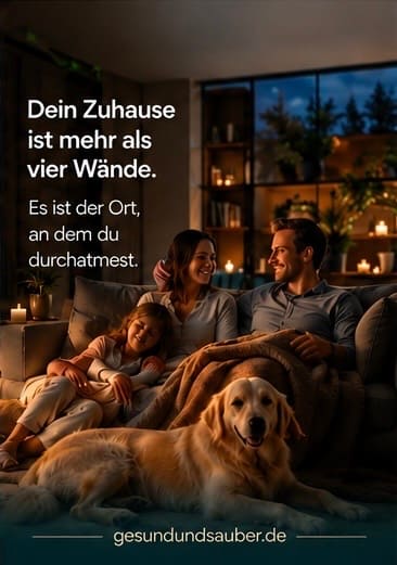 Warum sich die Luft nach einem Regenschauer so gut anfühlt – und was das mit deinem Zuhause zu tun hat 5 Familie entspannt sich gemeinsam im Wohnzimmer mit angenehmer Wohnatmosphäre